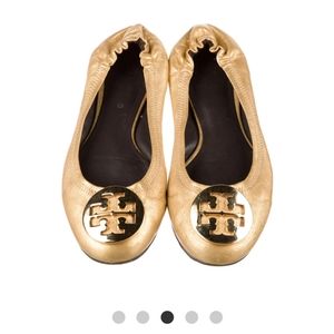 Tory Burch Gold Ballet Flats